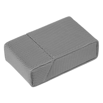 Cigarettes Box Holder Lizard Designed PU Leather Cigarettes Box Storage Case for Women Men Grey V1294-YM0521-3117220275313