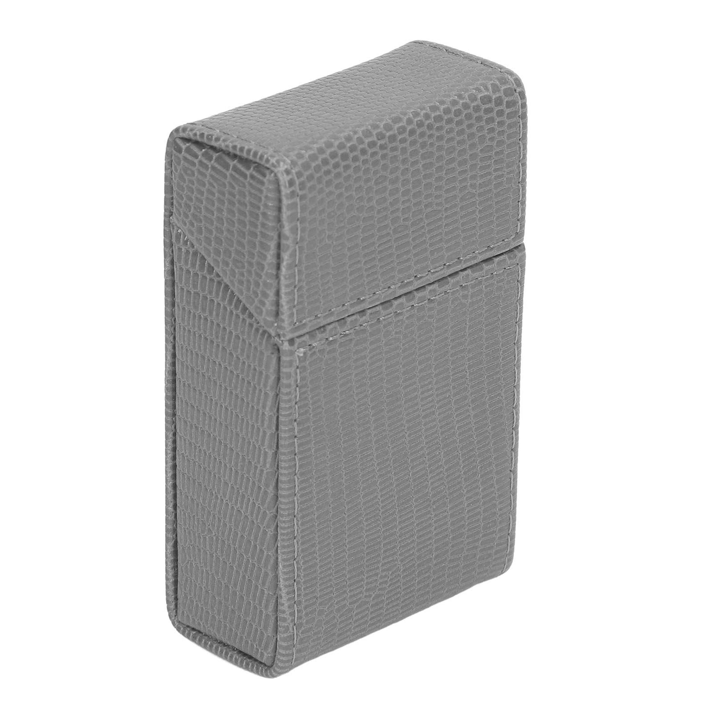 Cigarettes Box Holder Lizard Designed PU Leather Cigarettes Box Storage Case for Women Men Grey V1294-YM0521-3117220275313