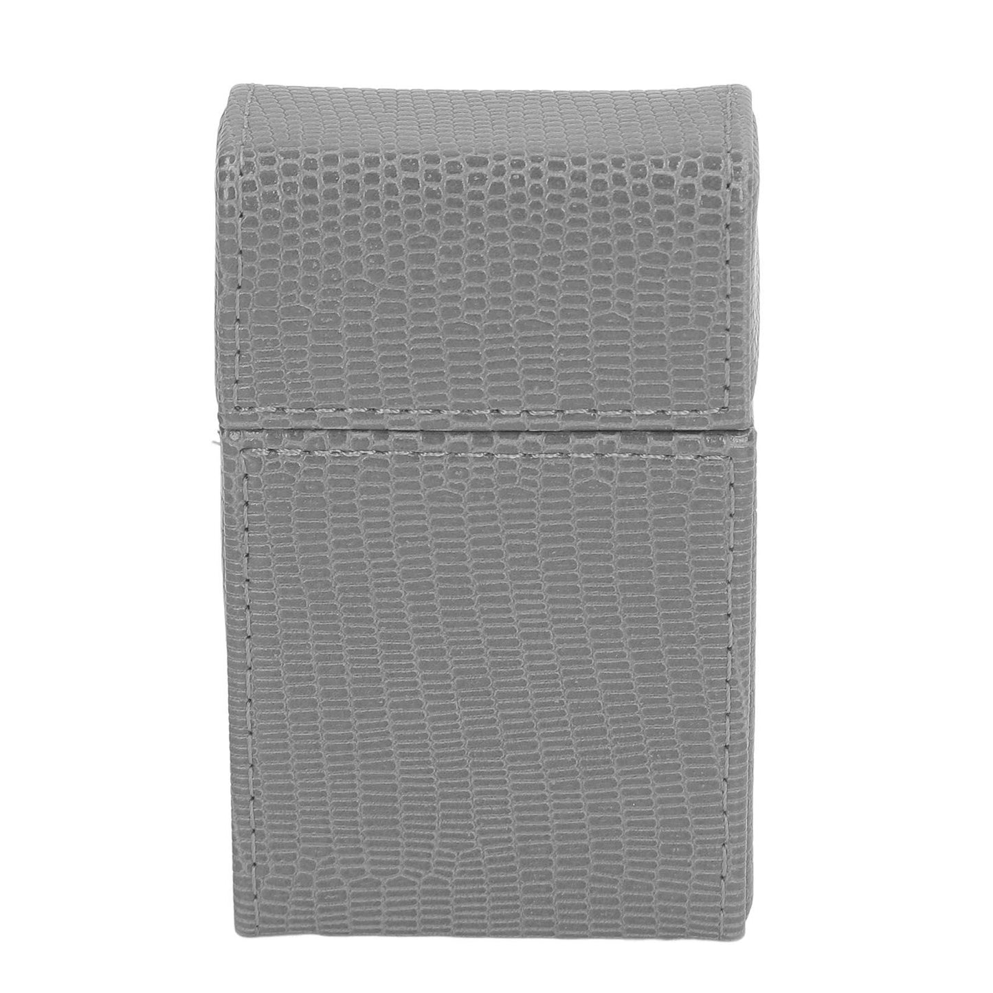 Cigarettes Box Holder Lizard Designed PU Leather Cigarettes Box Storage Case for Women Men Grey V1294-YM0521-3117220275313