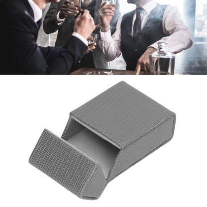 Cigarettes Box Holder Lizard Designed PU Leather Cigarettes Box Storage Case for Women Men Grey V1294-YM0521-3117220275313