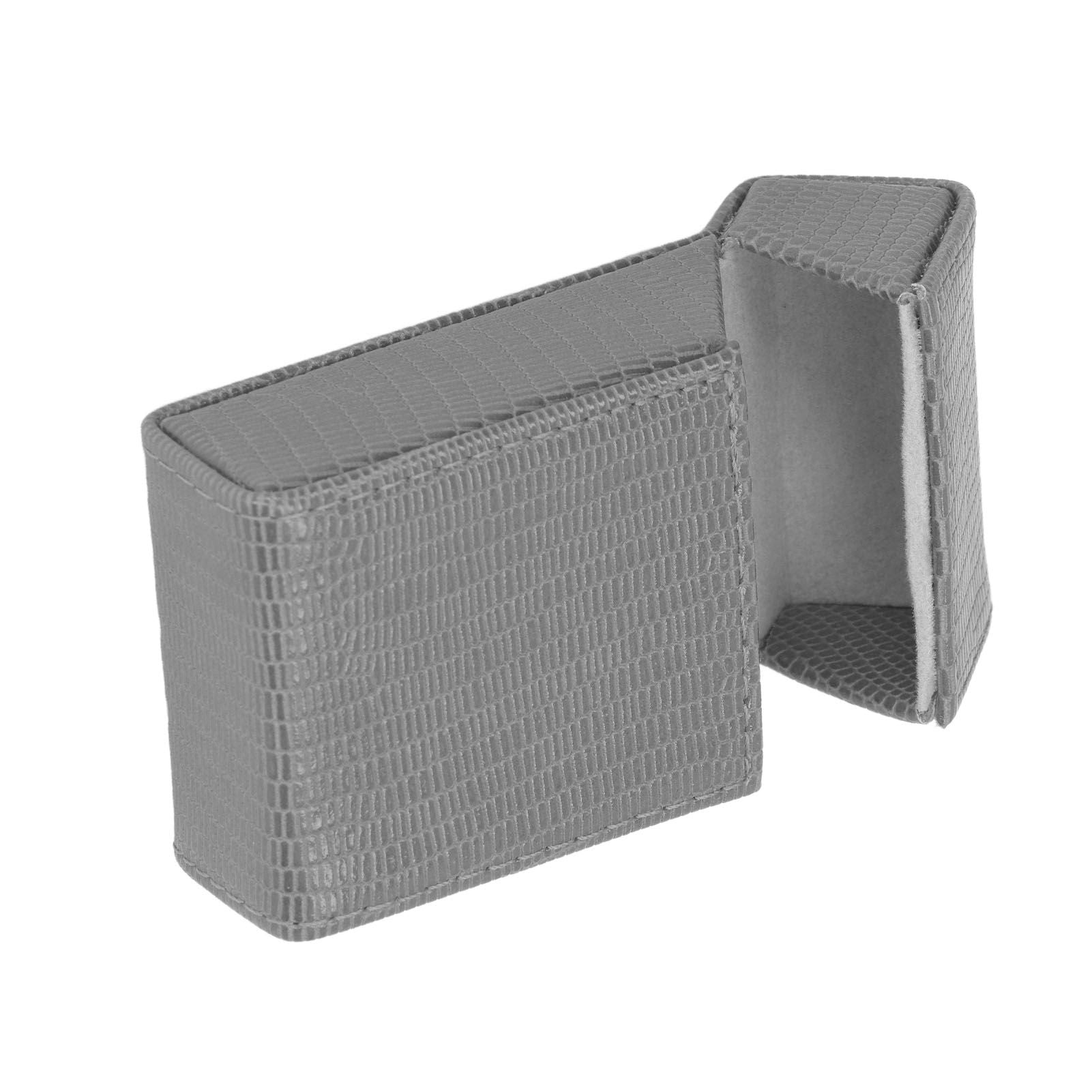 Cigarettes Box Holder Lizard Designed PU Leather Cigarettes Box Storage Case for Women Men Grey V1294-YM0521-3117220275313