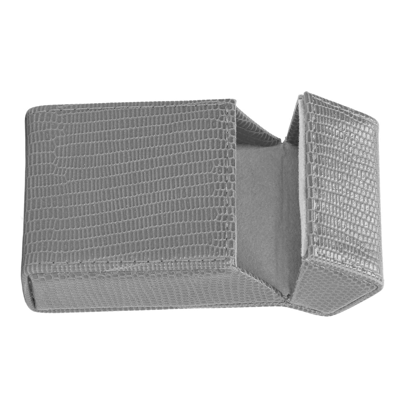 Cigarettes Box Holder Lizard Designed PU Leather Cigarettes Box Storage Case for Women Men Grey V1294-YM0521-3117220275313