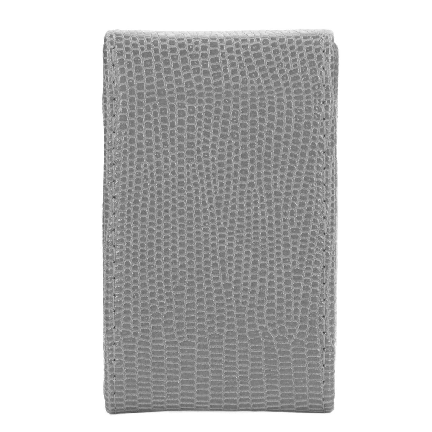 Cigarettes Box Holder Lizard Designed PU Leather Cigarettes Box Storage Case for Women Men Grey V1294-YM0521-3117220275313