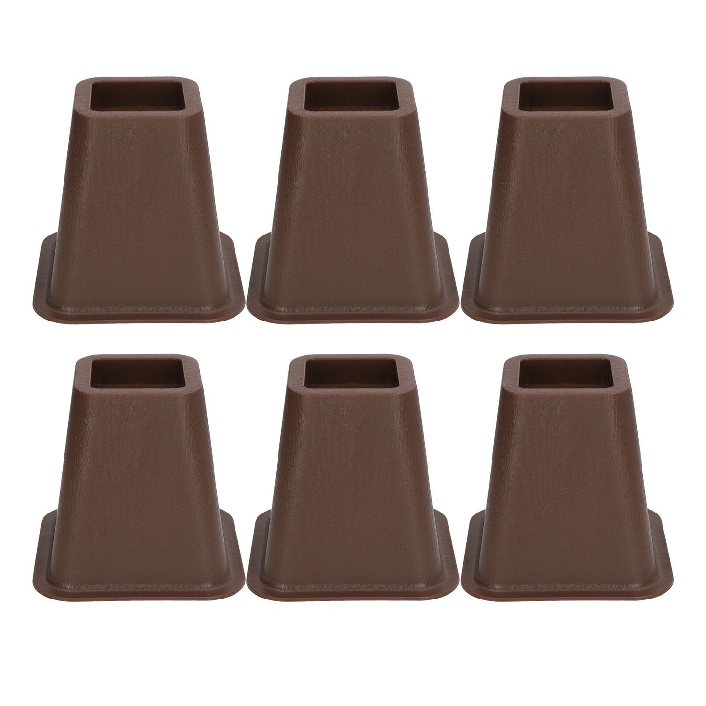 6 Pcs Furniture Risers Plastic Antislip Bed Risers Wood Grain for Storage Desk Sofa Chair Washing Machine V1294-YM0521-3117220279611