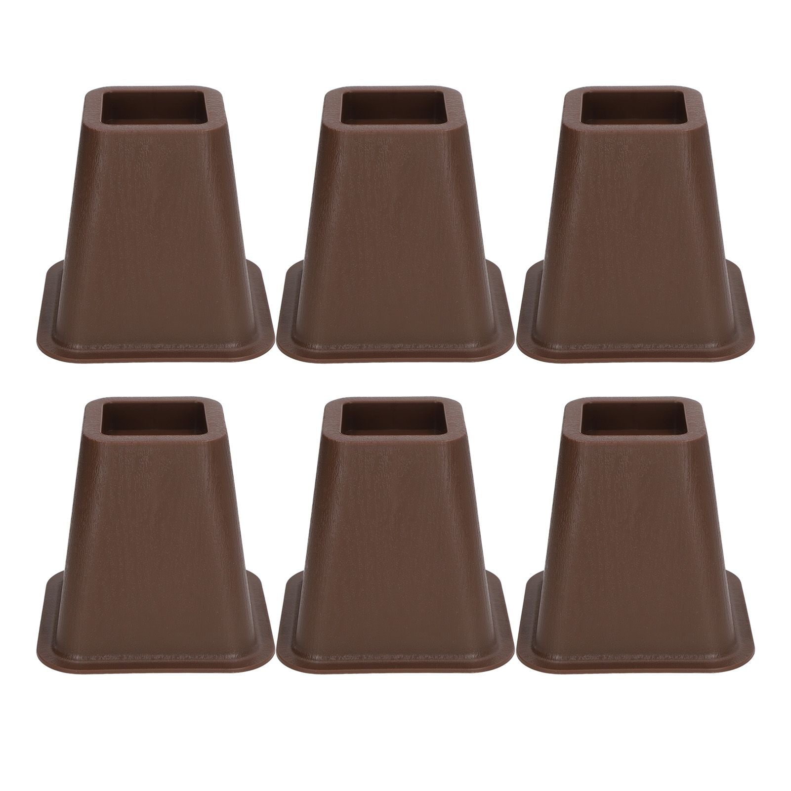 6 Pcs Furniture Risers Plastic Antislip Bed Risers Wood Grain for Storage Desk Sofa Chair Washing Machine V1294-YM0521-3117220279611