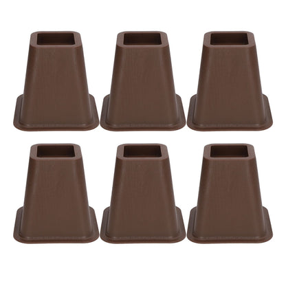6 Pcs Furniture Risers Plastic Antislip Bed Risers Wood Grain for Storage Desk Sofa Chair Washing Machine V1294-YM0521-3117220279611