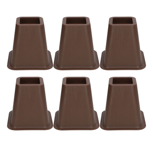 6 Pcs Furniture Risers Plastic Antislip Bed Risers Wood Grain for Storage Desk Sofa Chair Washing Machine V1294-YM0521-3117220279611