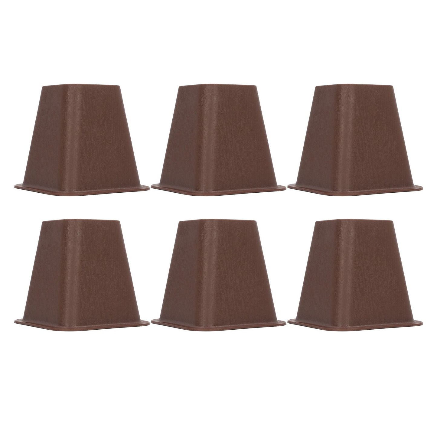 6 Pcs Furniture Risers Plastic Antislip Bed Risers Wood Grain for Storage Desk Sofa Chair Washing Machine V1294-YM0521-3117220279611