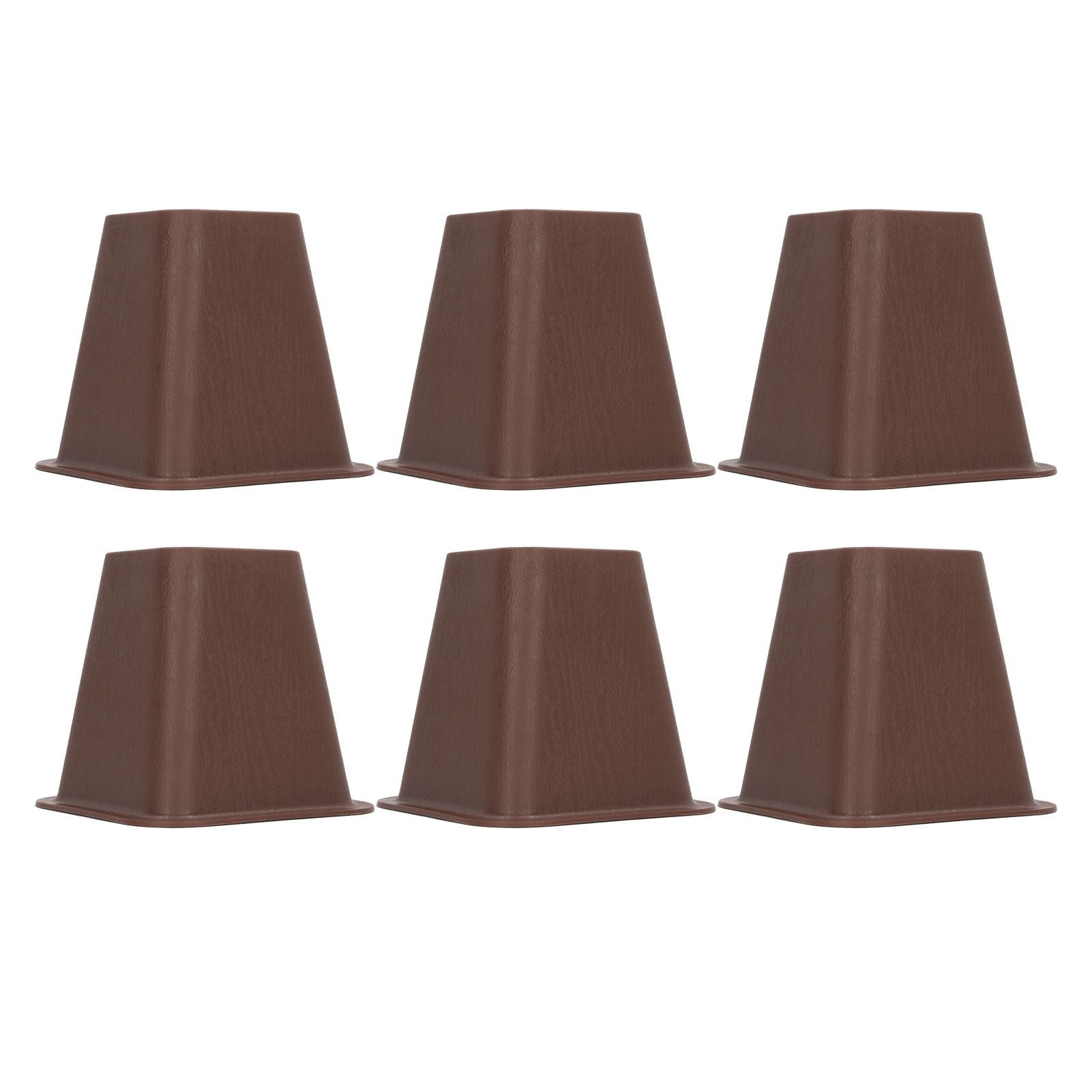 6 Pcs Furniture Risers Plastic Antislip Bed Risers Wood Grain for Storage Desk Sofa Chair Washing Machine V1294-YM0521-3117220279611