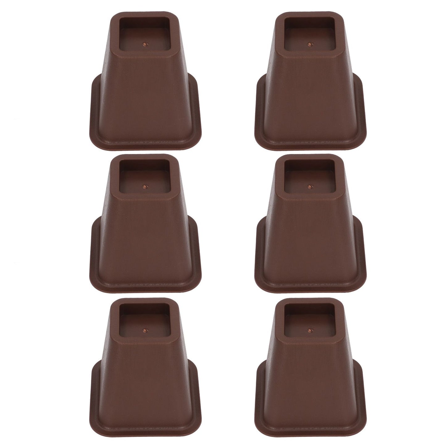 6 Pcs Furniture Risers Plastic Antislip Bed Risers Wood Grain for Storage Desk Sofa Chair Washing Machine V1294-YM0521-3117220279611