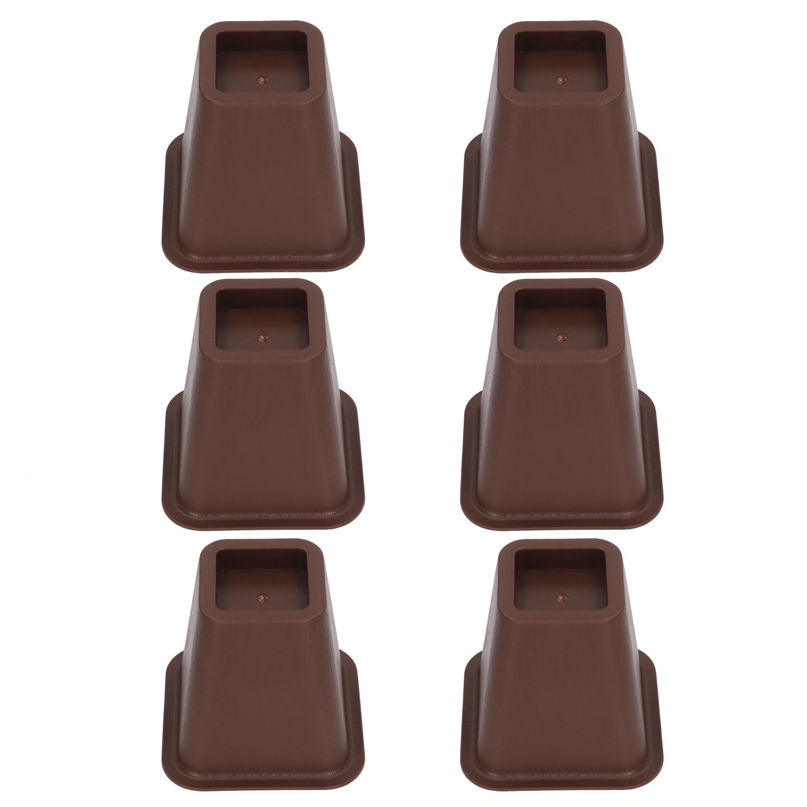 6 Pcs Furniture Risers Plastic Antislip Bed Risers Wood Grain for Storage Desk Sofa Chair Washing Machine V1294-YM0521-3117220279611