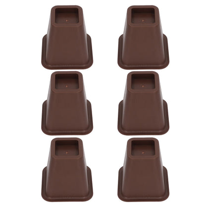 6 Pcs Furniture Risers Plastic Antislip Bed Risers Wood Grain for Storage Desk Sofa Chair Washing Machine V1294-YM0521-3117220279611