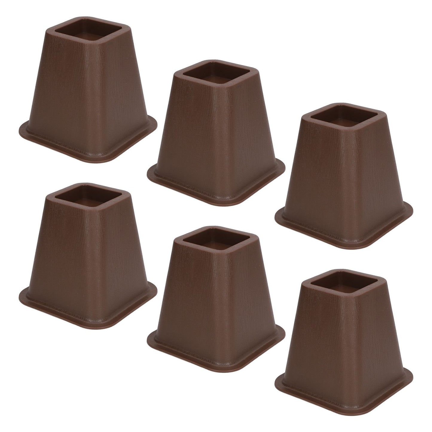 6 Pcs Furniture Risers Plastic Antislip Bed Risers Wood Grain for Storage Desk Sofa Chair Washing Machine V1294-YM0521-3117220279611