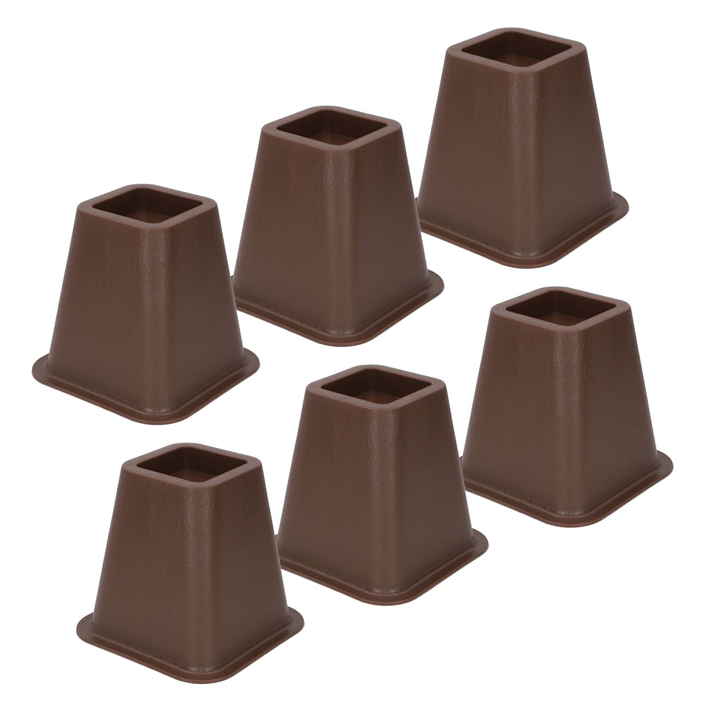 6 Pcs Furniture Risers Plastic Antislip Bed Risers Wood Grain for Storage Desk Sofa Chair Washing Machine V1294-YM0521-3117220279611