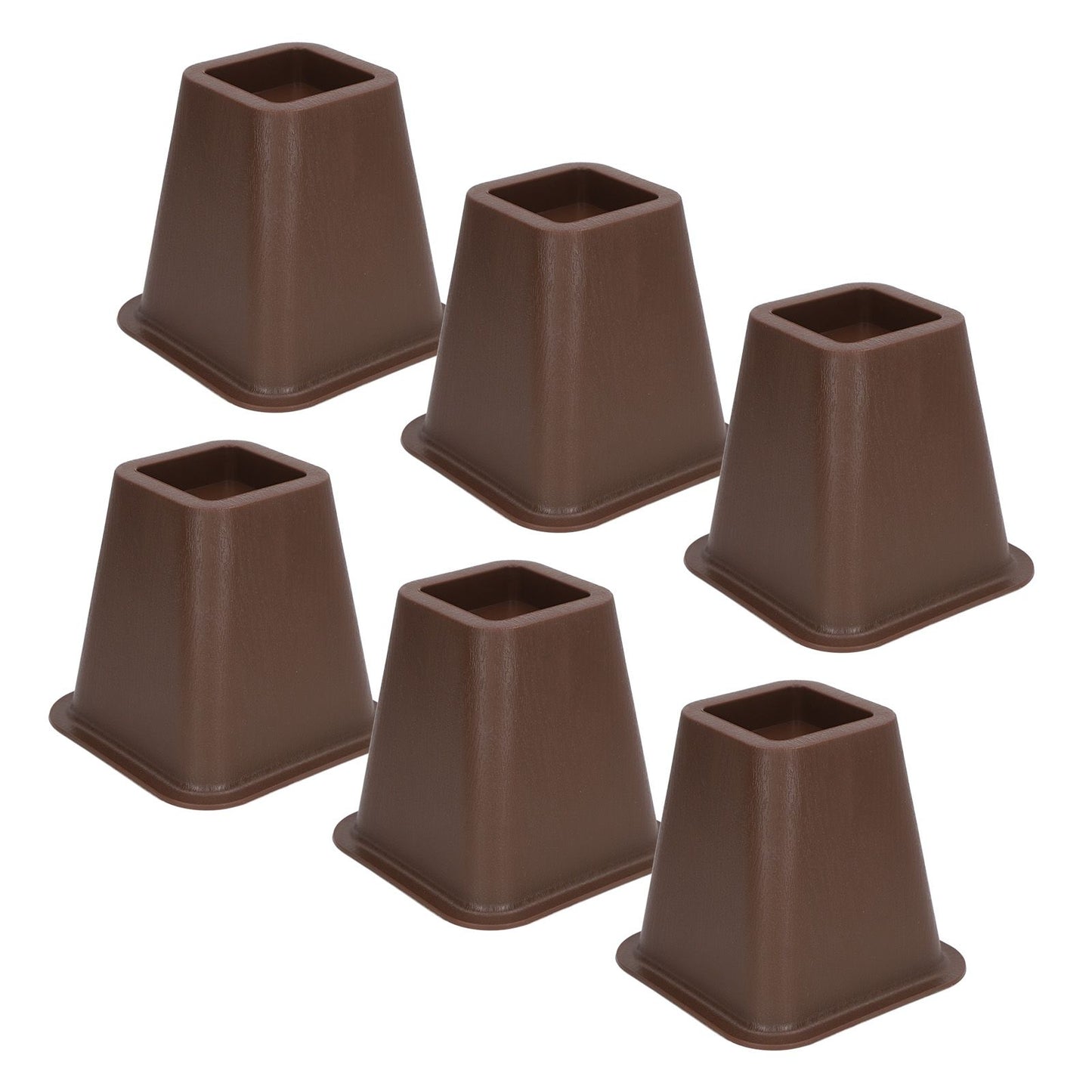 6 Pcs Furniture Risers Plastic Antislip Bed Risers Wood Grain for Storage Desk Sofa Chair Washing Machine V1294-YM0521-3117220279611