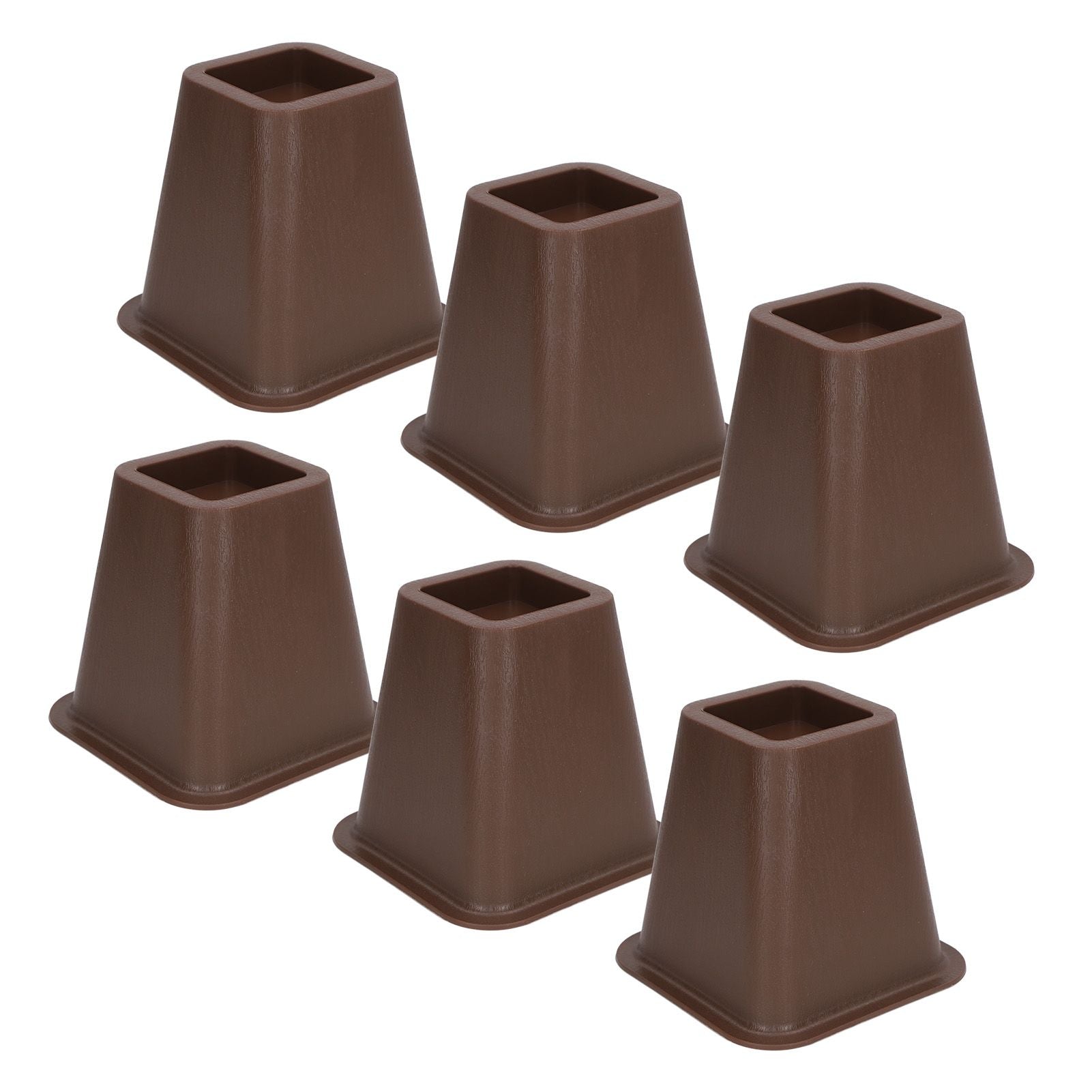 6 Pcs Furniture Risers Plastic Antislip Bed Risers Wood Grain for Storage Desk Sofa Chair Washing Machine V1294-YM0521-3117220279611