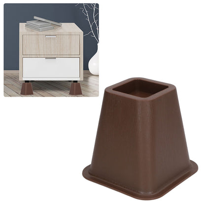 6 Pcs Furniture Risers Plastic Antislip Bed Risers Wood Grain for Storage Desk Sofa Chair Washing Machine V1294-YM0521-3117220279611