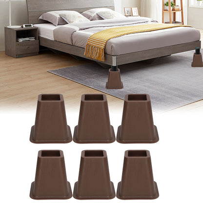 6 Pcs Furniture Risers Plastic Antislip Bed Risers Wood Grain for Storage Desk Sofa Chair Washing Machine V1294-YM0521-3117220279611