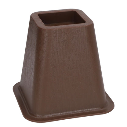6 Pcs Furniture Risers Plastic Antislip Bed Risers Wood Grain for Storage Desk Sofa Chair Washing Machine V1294-YM0521-3117220279611