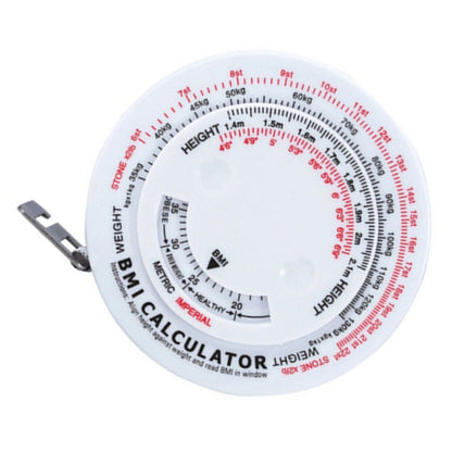 Round BMI Measuring Tape Automatic Retractable Waistline Tape Calculator Portable Health Tape Measures Tools V1294-YM0521-3117220281811