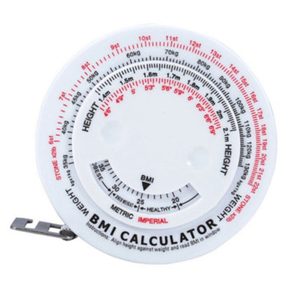 Round BMI Measuring Tape Automatic Retractable Waistline Tape Calculator Portable Health Tape Measures Tools V1294-YM0521-3117220281811