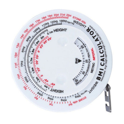 Round BMI Measuring Tape Automatic Retractable Waistline Tape Calculator Portable Health Tape Measures Tools V1294-YM0521-3117220281811