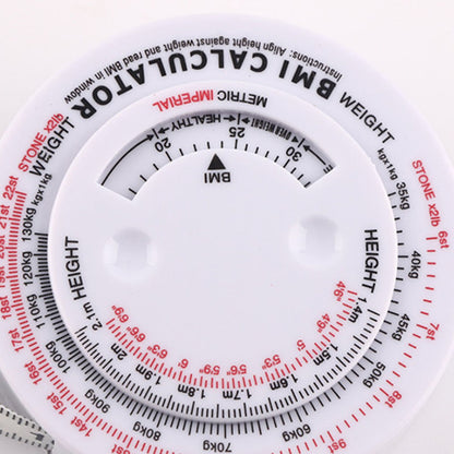 Round BMI Measuring Tape Automatic Retractable Waistline Tape Calculator Portable Health Tape Measures Tools V1294-YM0521-3117220281811