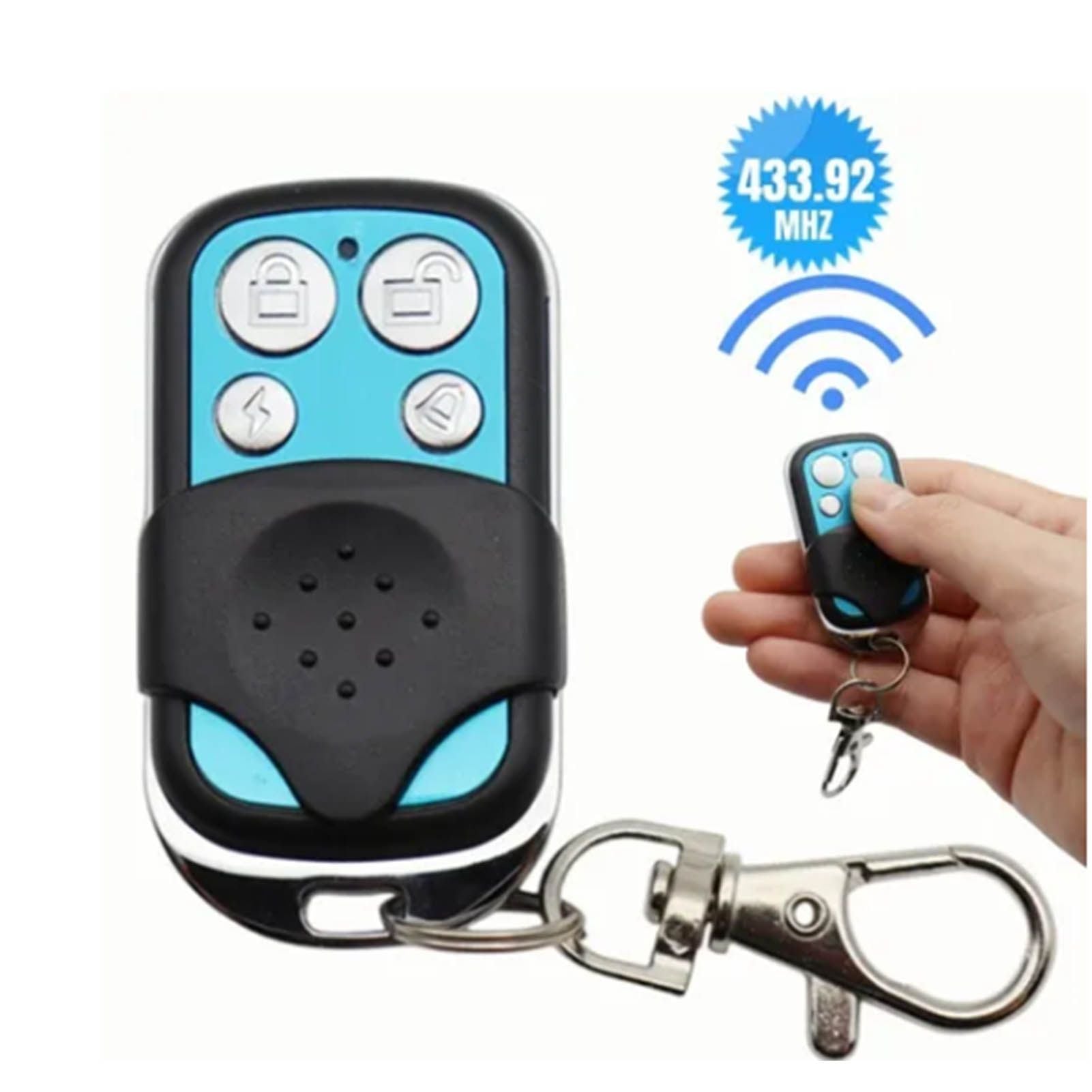 433MHz Wireless Remote Control Switch Cloning Key Fob Doorbells With Keychain for Home Garage Blue 27A 12V 4 V1294-YM0521-3117220283211