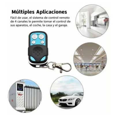 433MHz Wireless Remote Control Switch Cloning Key Fob Doorbells With Keychain for Home Garage Blue 27A 12V 4 V1294-YM0521-3117220283211