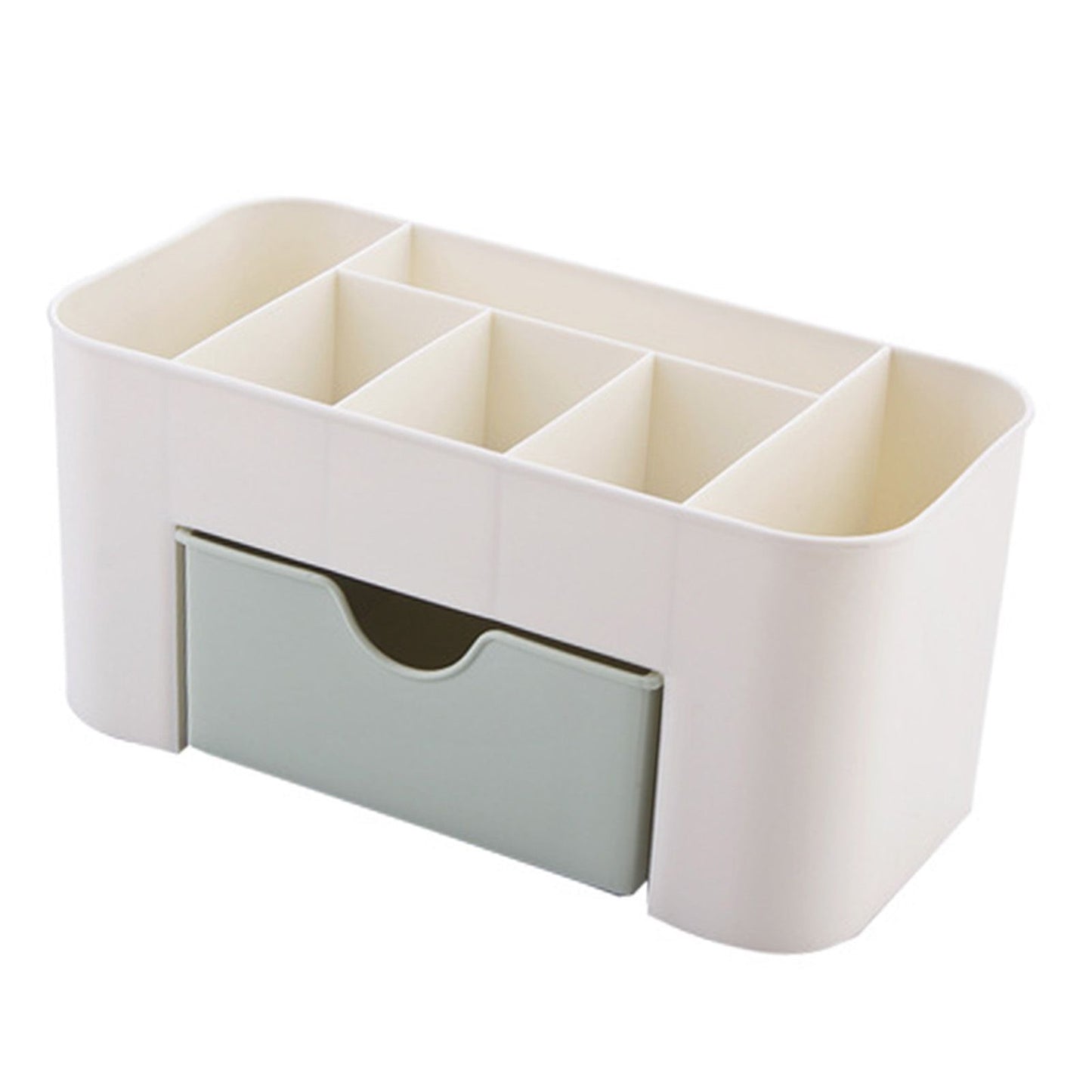 Cosmetics Makeup Organizer PP Multifunctional 6 Compartments Makeup Desk Organizer with Drawer Green V1294-YM0521-3117220283511