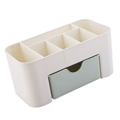 Cosmetics Makeup Organizer PP Multifunctional 6 Compartments Makeup Desk Organizer with Drawer Green V1294-YM0521-3117220283511