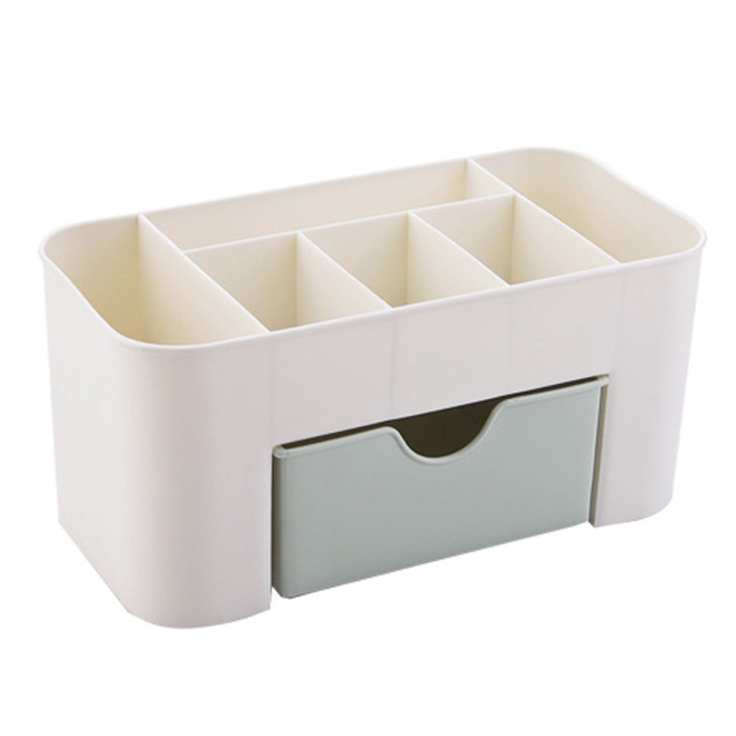 Cosmetics Makeup Organizer PP Multifunctional 6 Compartments Makeup Desk Organizer with Drawer Green V1294-YM0521-3117220283511