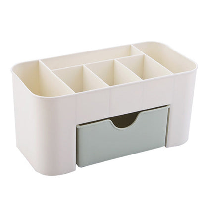 Cosmetics Makeup Organizer PP Multifunctional 6 Compartments Makeup Desk Organizer with Drawer Green V1294-YM0521-3117220283511