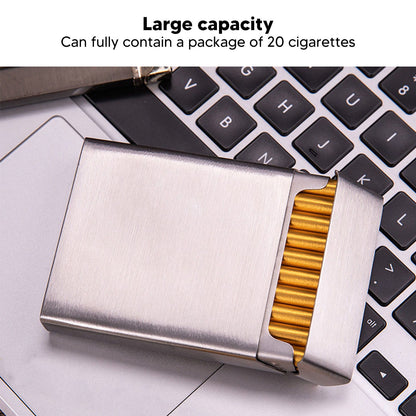 Cigarette Holder Case Stainless Steel Large Capacity Small Portable Cigarette Case for 20 Cigarettes V1294-YM0521-3117220284411