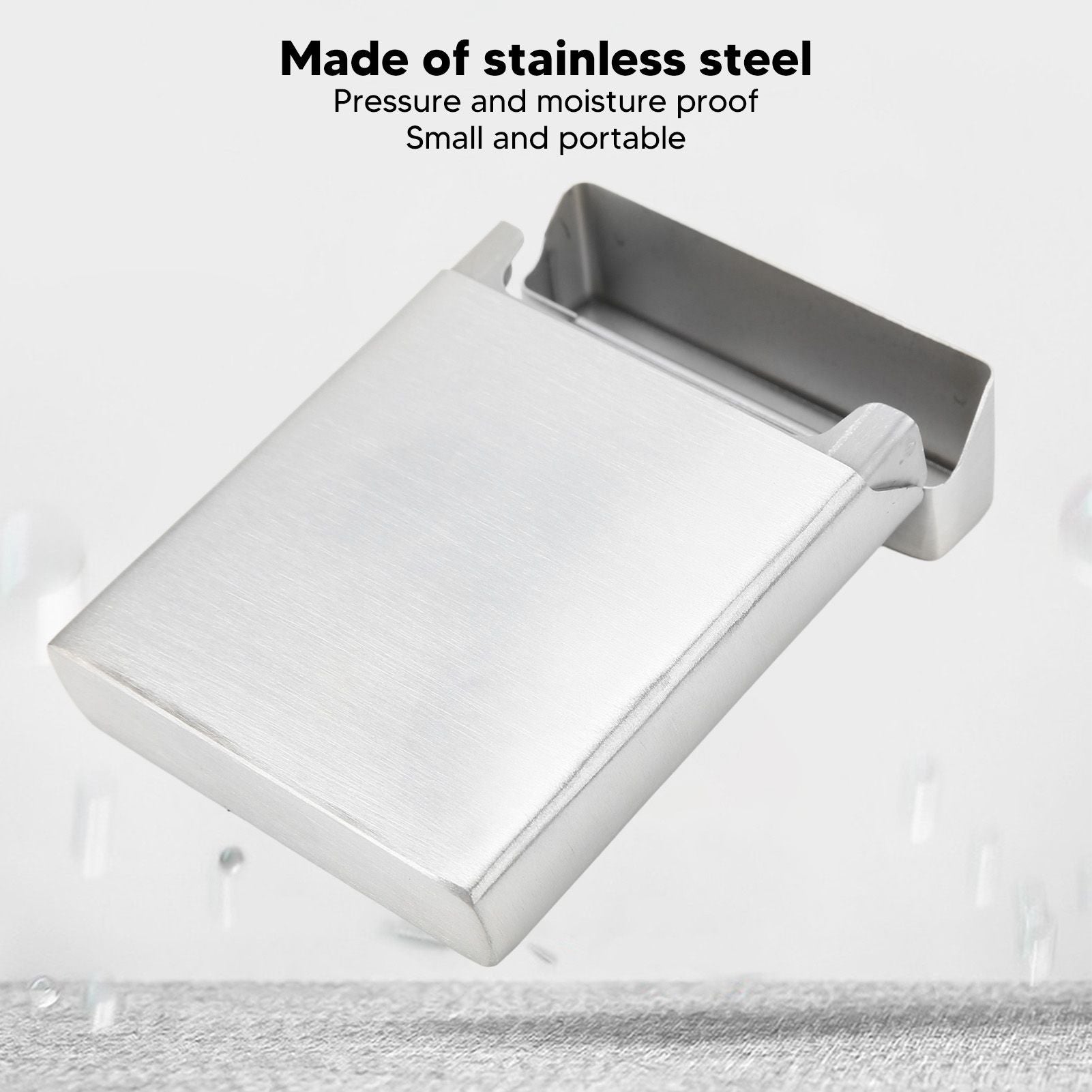 Cigarette Holder Case Stainless Steel Large Capacity Small Portable Cigarette Case for 20 Cigarettes V1294-YM0521-3117220284411