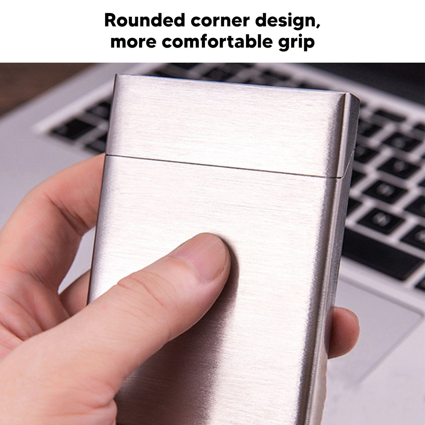Cigarette Holder Case Stainless Steel Large Capacity Small Portable Cigarette Case for 20 Cigarettes V1294-YM0521-3117220284411