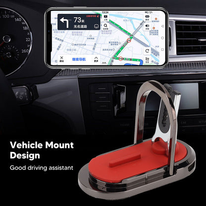 Mobile Phone Holder Stand Cigarette Lighter Rechargeable with Charging Cable Phone Ring Holder Red V1294-YM0521-3117220285312