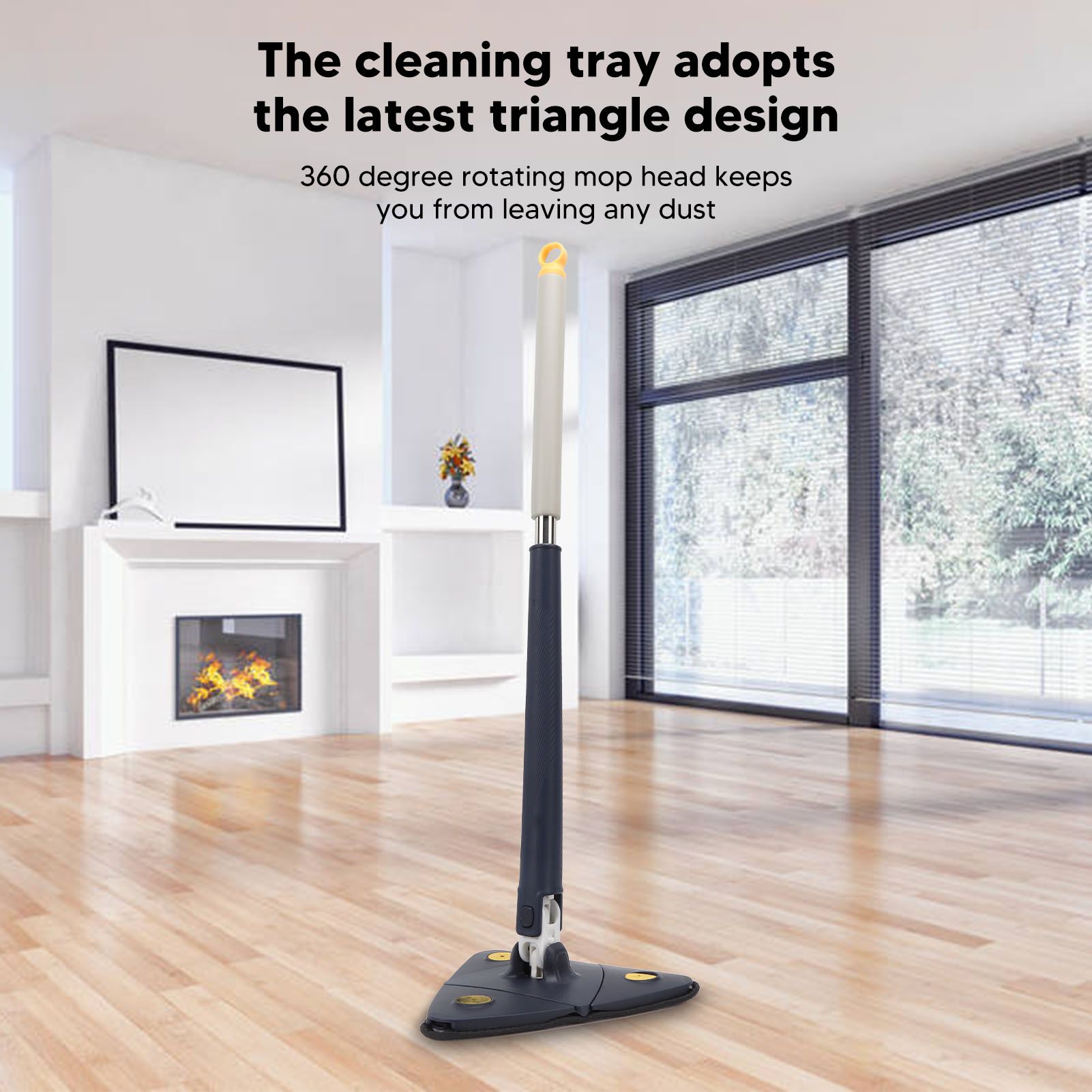 Extendable Triangle Mop Rotary 360 Degree Adjustable Cleaning Mop for Home Bathtub Floor Wall V1294-YM0521-3117220285811