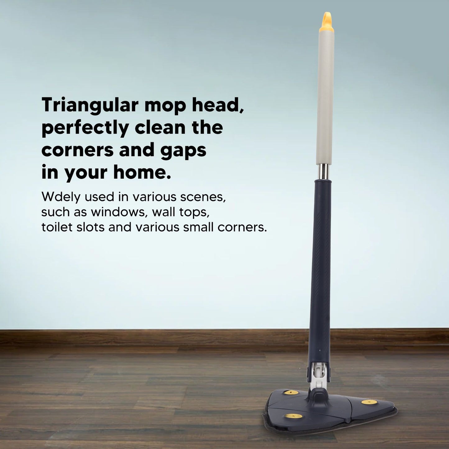 Extendable Triangle Mop Rotary 360 Degree Adjustable Cleaning Mop for Home Bathtub Floor Wall V1294-YM0521-3117220285811
