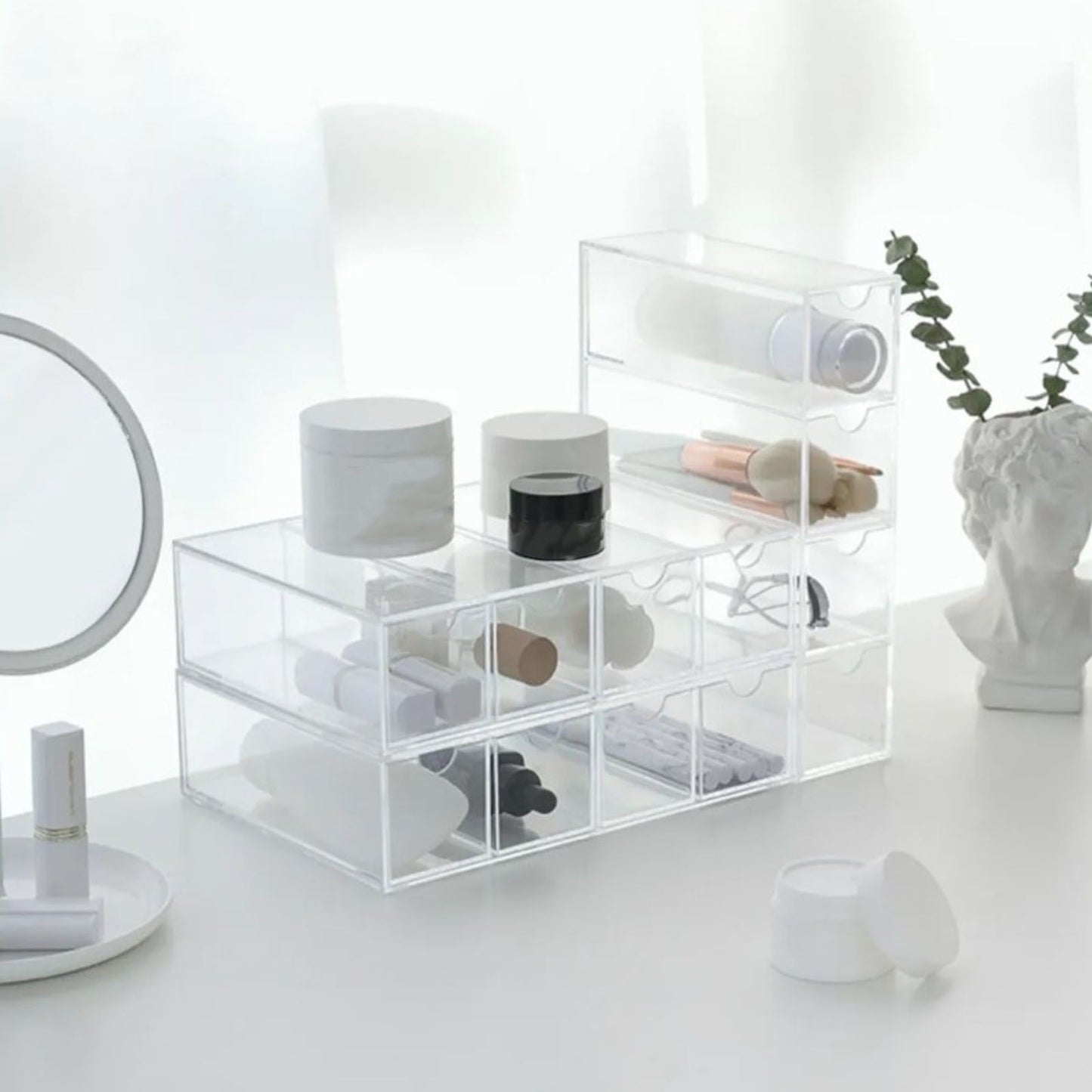 4 Drawers Eyeglass Storage Organizer Box Clear Acrylic Stackable Sunglasses Display Holder Organizer for V1294-YM0521-3117220286411