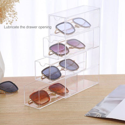 4 Drawers Eyeglass Storage Organizer Box Clear Acrylic Stackable Sunglasses Display Holder Organizer for V1294-YM0521-3117220286411