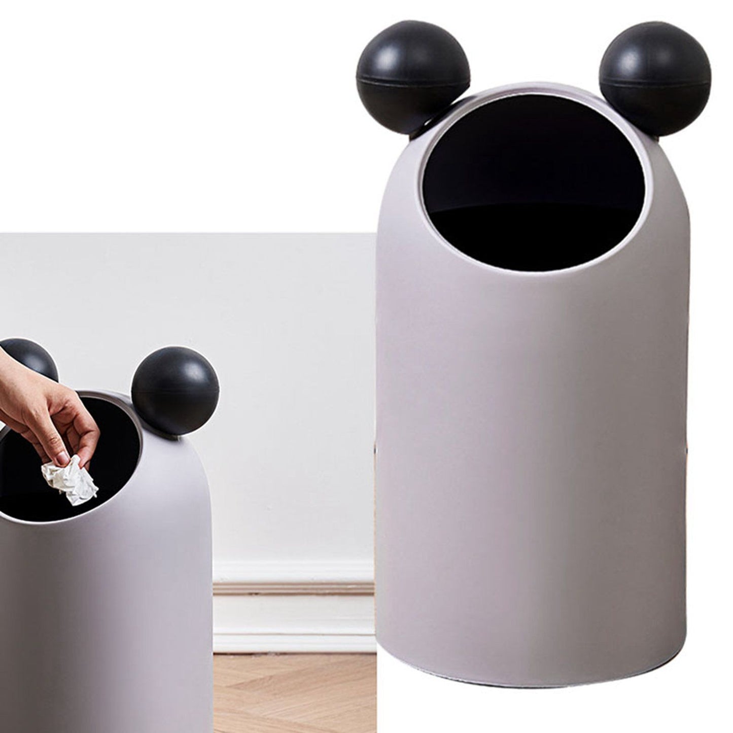 Trash Can Inclined Opening Large Capacity Modern Look Thickened Garbage Bin for Kitchen Bathroom Office V1294-YM0521-3117220287512
