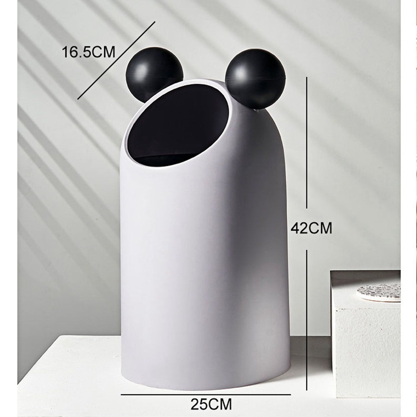 Trash Can Inclined Opening Large Capacity Modern Look Thickened Garbage Bin for Kitchen Bathroom Office V1294-YM0521-3117220287512