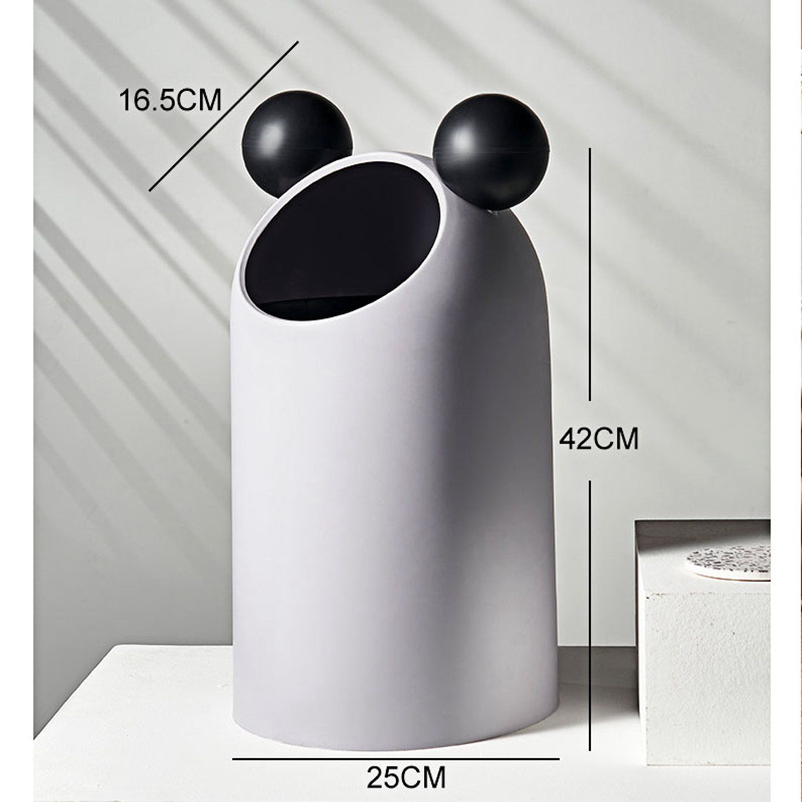 Trash Can Inclined Opening Large Capacity Modern Look Thickened Garbage Bin for Kitchen Bathroom Office V1294-YM0521-3117220287512