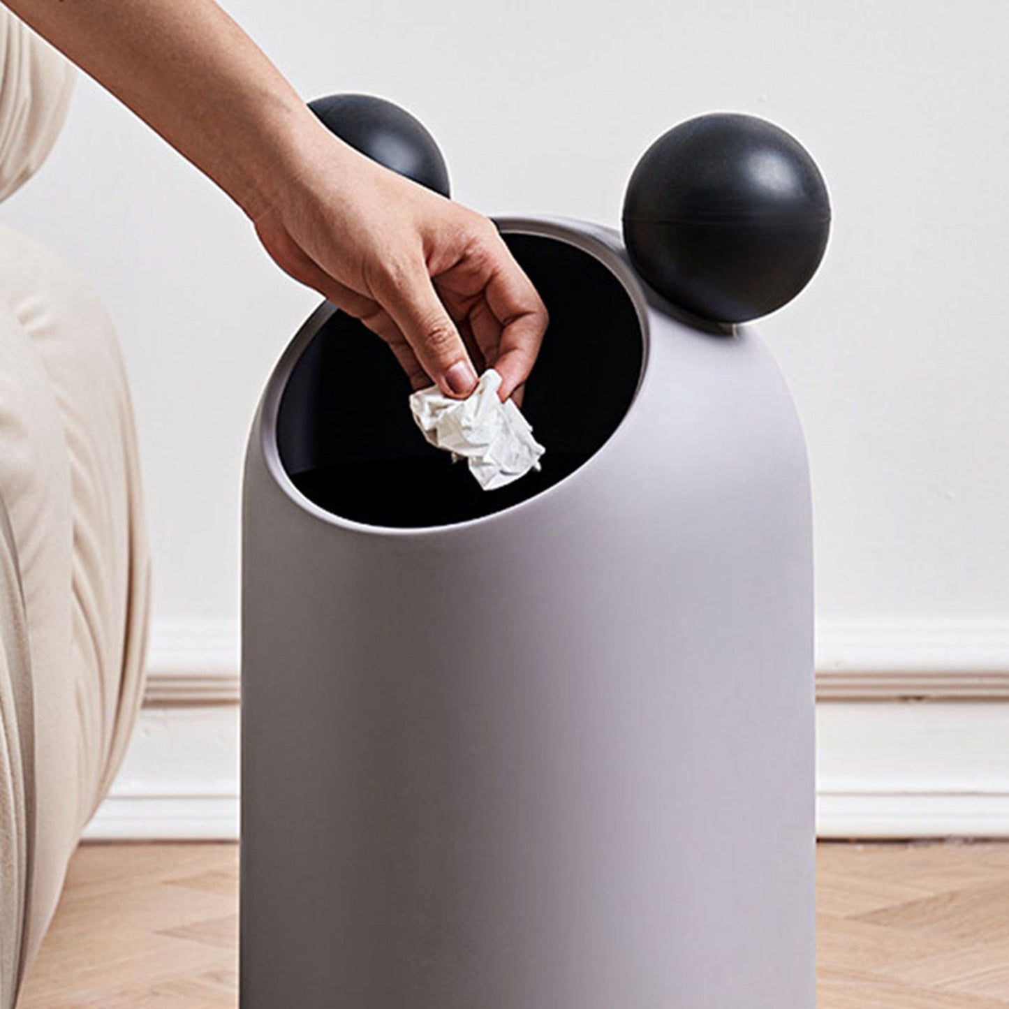 Trash Can Inclined Opening Large Capacity Modern Look Thickened Garbage Bin for Kitchen Bathroom Office V1294-YM0521-3117220287512