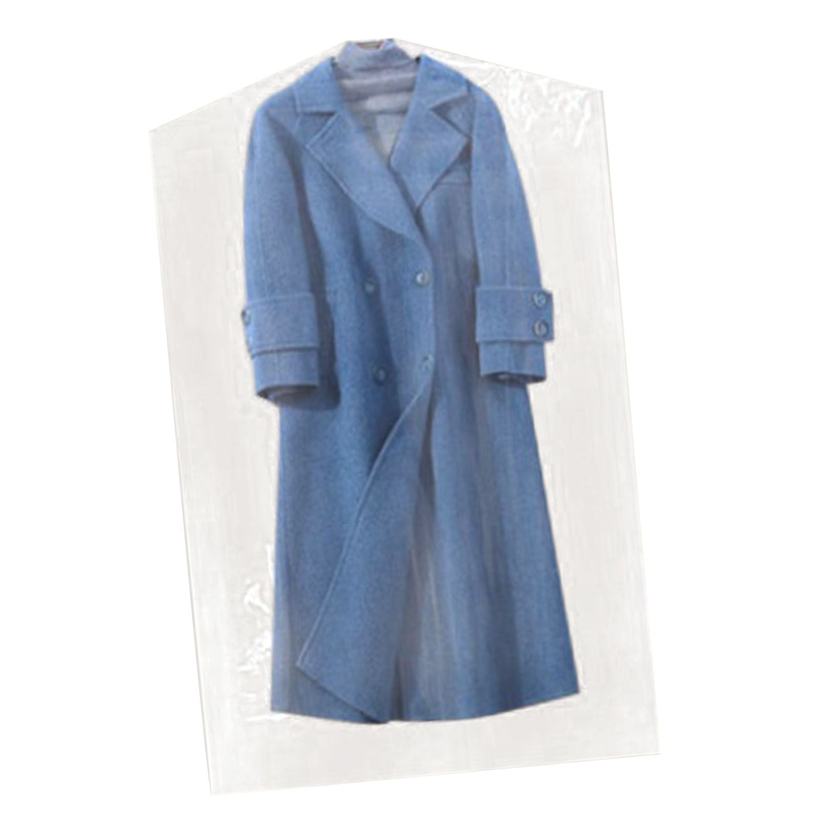 100 Pcs Hanging Garment Bag Single Use Dustproof 60x120cm PE Material Semi Transparent Hanging Suit Bag V1294-YM0521-3117220291411