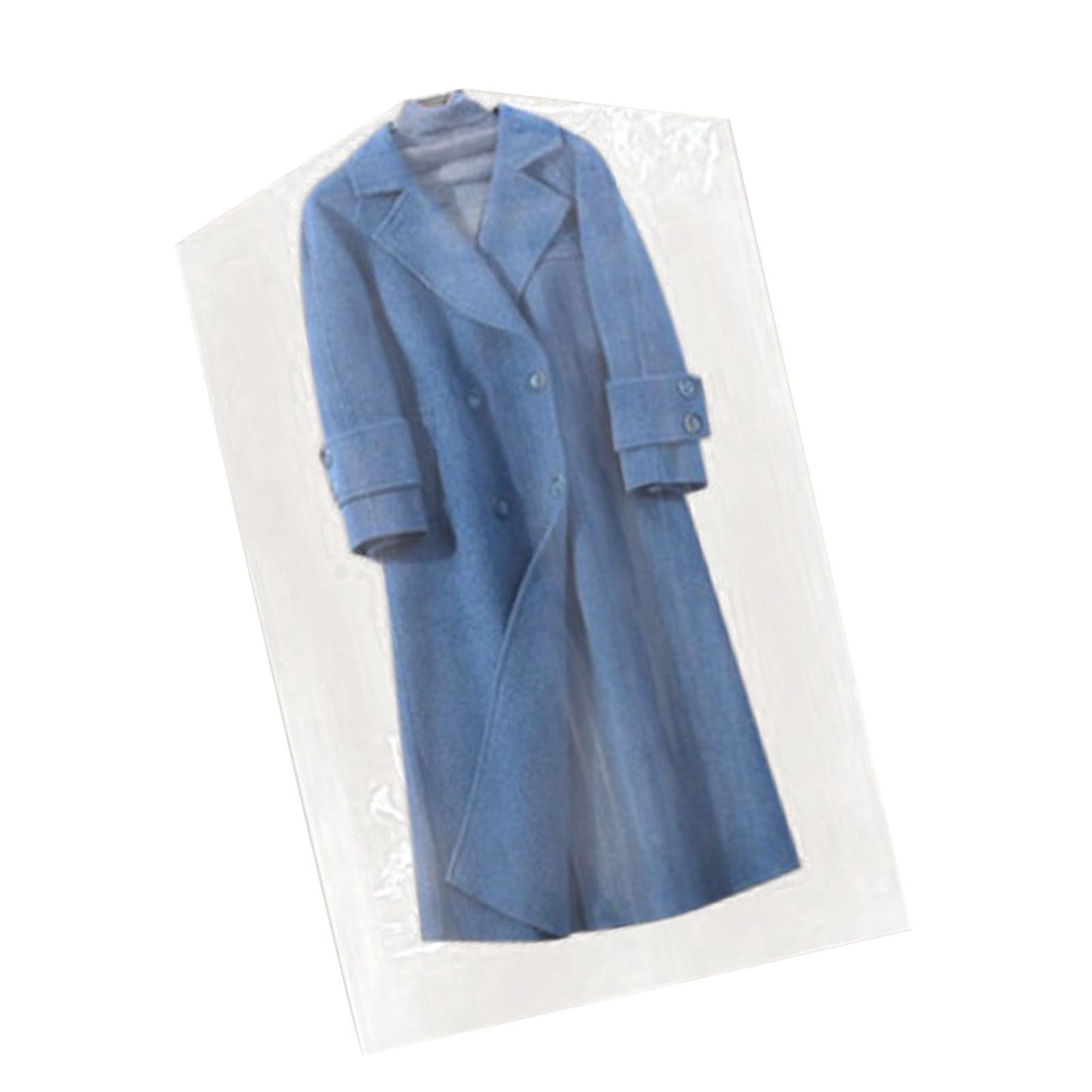 100 Pcs Hanging Garment Bag Single Use Dustproof 60x120cm PE Material Semi Transparent Hanging Suit Bag V1294-YM0521-3117220291411