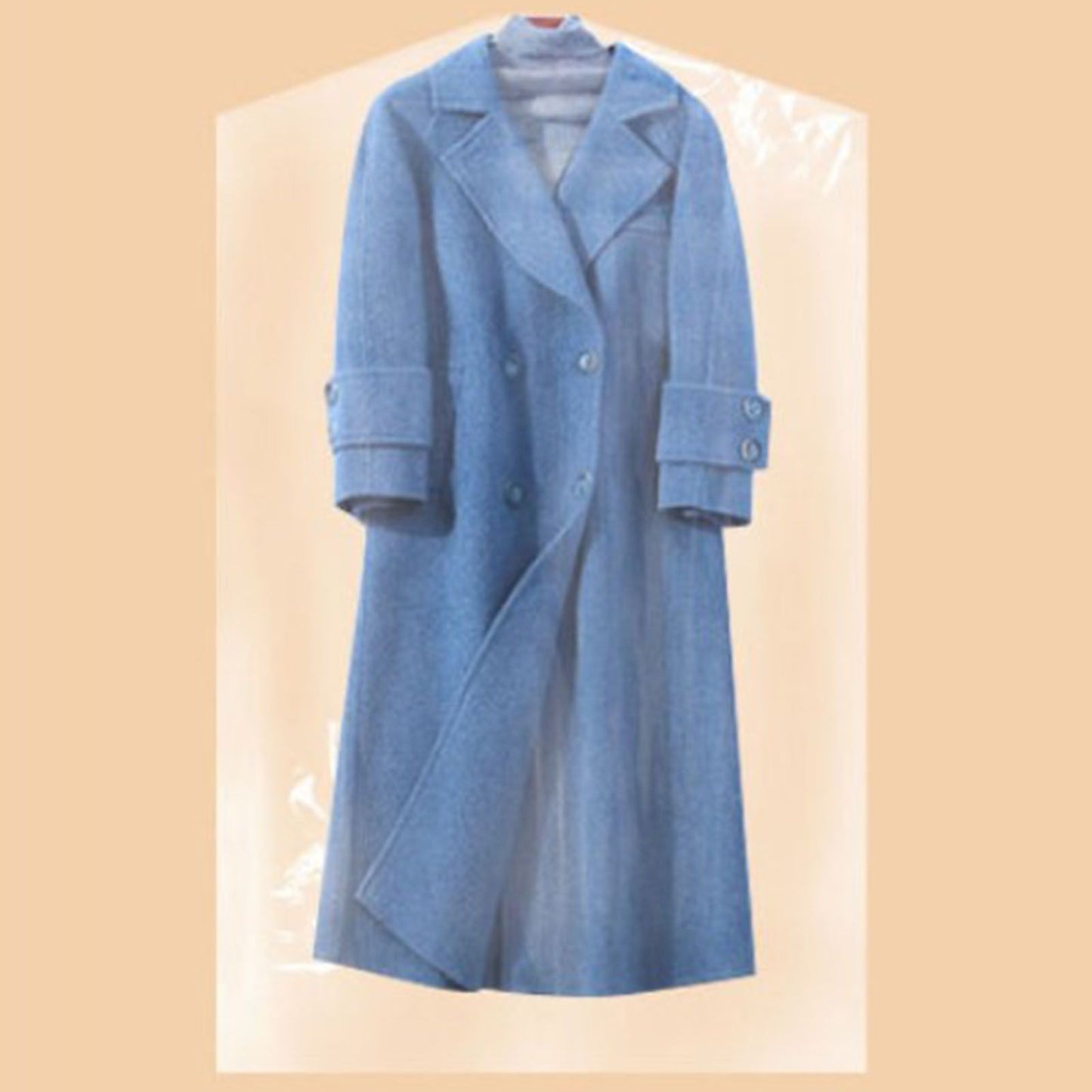 100 Pcs Hanging Garment Bag Single Use Dustproof 60x120cm PE Material Semi Transparent Hanging Suit Bag V1294-YM0521-3117220291411