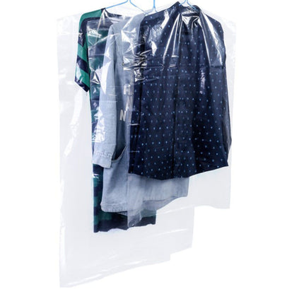 100 Pcs Hanging Garment Bag Single Use Dustproof 60x120cm PE Material Semi Transparent Hanging Suit Bag V1294-YM0521-3117220291411