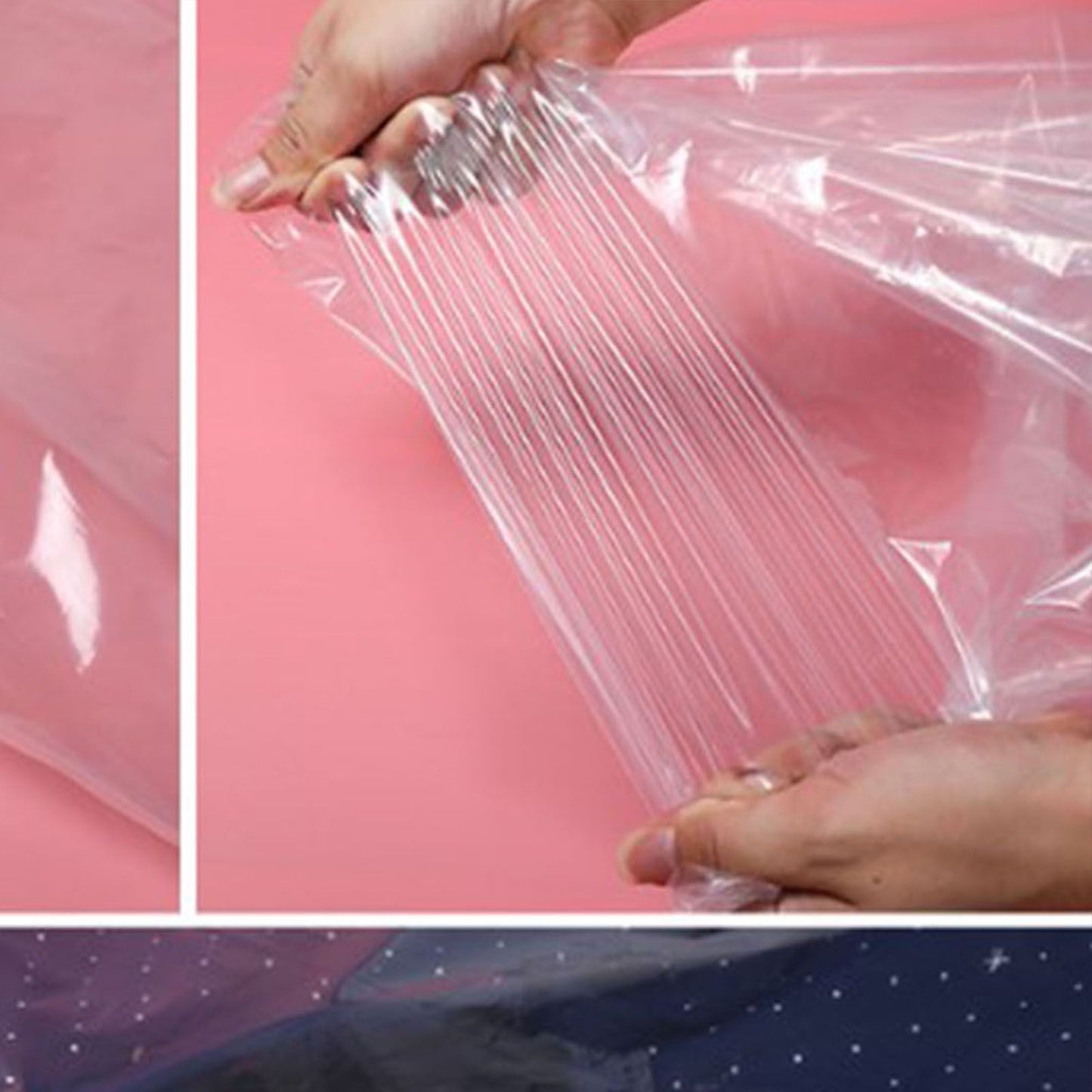 100 Pcs Hanging Garment Bag Single Use Dustproof 60x120cm PE Material Semi Transparent Hanging Suit Bag V1294-YM0521-3117220291411